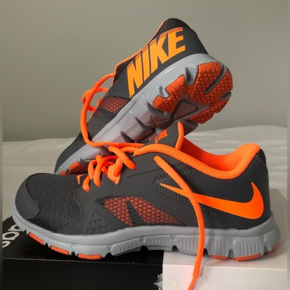 Used Once, Almos New,  Nike Orange and Grey Sneakers with Cushioned Midsole - Picture 1 of 10